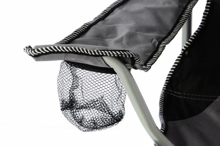 Krzesło turystyczne campingowe czarno-szare